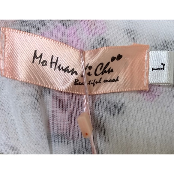 NWT White Floral Embroidered Large Boho Maxi Dress - Picture 8 of 8